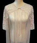 Vintage Vanity Fair Peignoir Nylon Chiffon Lace Robe Gown 50s Size 36 Flaws READ