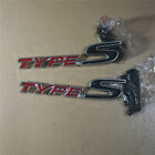2x Red Black TYPE-S Chrome Metal Grille Emblem Badge Racing Turbo Auto Sports GT