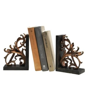 Scroll Bookends Burnished Gold Highlights - Picture 1 of 2