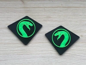 2x Emblem/Patch Kobra für Cobra Adder/RX/R9/Siege 300 in neongrün - Bild 1 von 2
