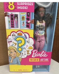 Barbie You Can be Anything 8 Surprises Careers Doll African Black Mattel New - Picture 1 of 1