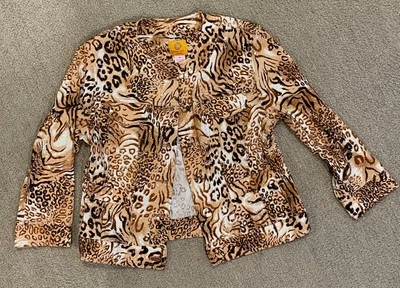 Ruby Rd. Animal Print Jacket Size 4 Petite - Image 1 of 4
