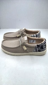 Hey Dude Men's Wally Funk Jacquard Bungee Beige Aztec Shoes Size 10 Slip-On - Picture 1 of 8
