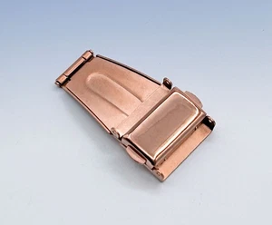 ROSE GOLD Plated Stainless Steel WATCH Band Push Button Folding CLASP 17mm - Picture 1 of 3