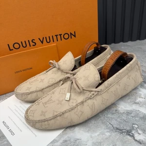 Louis Vuitton LV Driver Moccasins Monogram Beige Fabric 10 LV or 11 US or 44 EUR - Picture 1 of 13