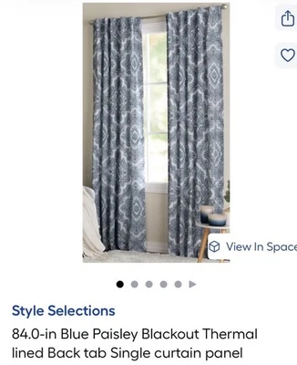 Cortinas Forradas Térmicas 4 Paneles Estilo Selecciones Harland Azul Paisley Blackout Foto 1 de 4