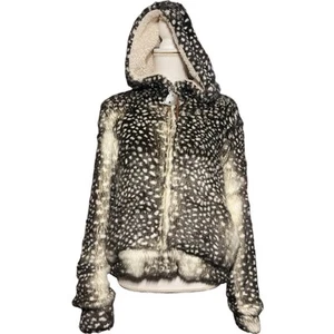 Tsumori Chisato faux fur Jacket Hoodie Zip Sweatshirt Deer Japan - Picture 1 of 6