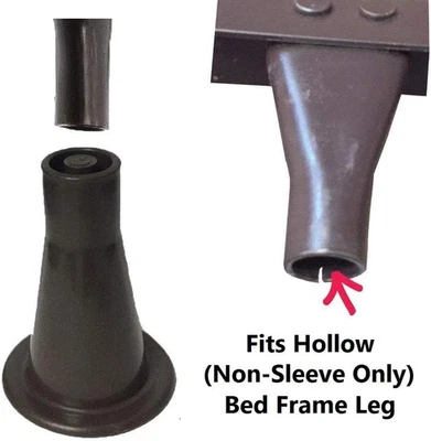 Black Plastic 3-5/8” Bed Frame Feet/Glide Leg | Tall Cone Shaped Replacement Leg - Image 1 of 4