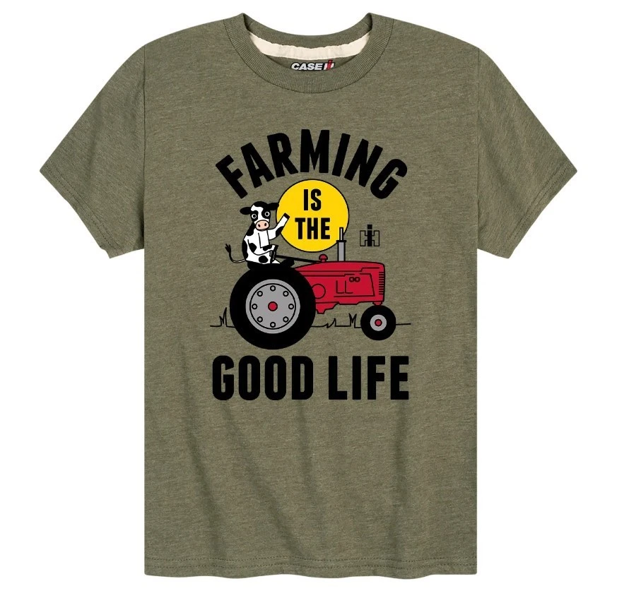 Farming Is The Good Life Kids Short Sleeve Tee HEATHER GRAY - Image 1 of 1