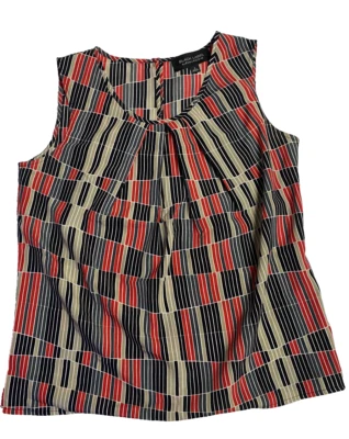 Black Label by Evan Picone blouse multi color geometric print size small - Imagem 1 de 4