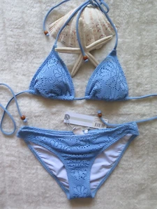 NEW O'Neill Maple Lace Over Bikini 8AUS/ 4US Slide Tri Halter & Hipster SKYFALL - Picture 1 of 11