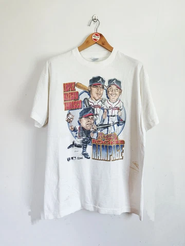 Rare Vintage Atlanta Braves "Rookies Rampage 1994 t-shirt Baseball Jack Davis Cover