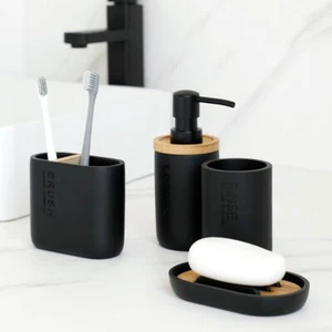 Bathroom Accessory Set Soap Dispenser Toothbrush Holder Tumbler Soap Dish - Picture 1 of 4