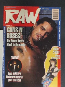 RAW Magazine April '90 Slash on cover, Saxon, Damn Yankees, Enuff Z'nuff ! - Picture 1 of 5
