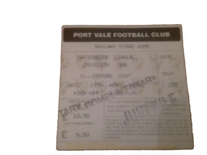 PORT VALE V OXFORD UNITED MATCH TICKET - DIVISION 1 - 17.4.1999 - Bild 1 von 1