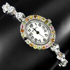 Pear Aquamarine 7x5mm Tourmaline Gemstone 925 Sterling Silver Jewelry Watch