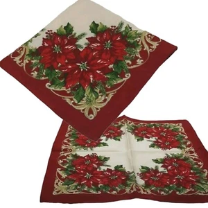 Weihnachten Stoffservietten Living Quarters Rot Weihnachtsstern Schnörkel Neu mit Etikett Set/7 - Bild 1 von 8