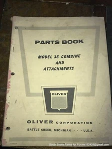 OLIVER 35 SELF PROPELLED COMBINE PARTS MANUAL S4-9-R6 1959 - Imagen 1 de 2