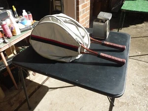 Vintage Butter Soft ProSport Tennis Racqet Bag /w 2 Wilson Ace Midsize L4 + Ball - Picture 1 of 15