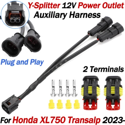 Y Splitter Power Outlet Connector Plug 12V For Honda CRF250L CRF300L, 2023 XL750 - Image 1 of 4