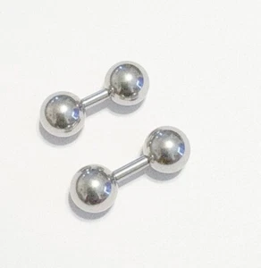 Surgical Steel 10g SHORTEST Length 6 & 8mm with Solid 10mm Balls FRENUM Barbell. - Picture 1 of 18