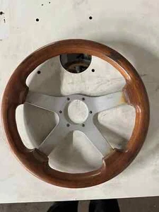 Elleci International 732 Series wood grain Le Mans style steering wheel - Picture 1 of 5