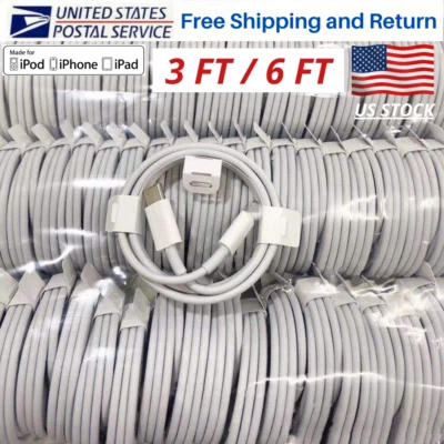 PD Fast Charger Cable USB Type C Charging Cord For iPhone 13 12 11 X XR X 8 iPad - Image 1 of 4