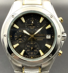 Seiko 🇯🇵 Japan Chronograph Vintage Diver 50m 7T92-0FX0 Men’s Wrist Watch - Picture 1 of 20