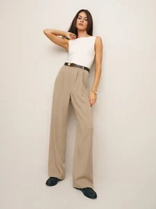 Reformation Mason Pant Tan 0 New No Tags $178 - Picture 1 of 9