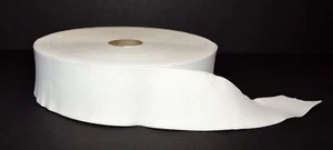Vintage Large Roll 9" Diameter White Ribbed Stretch Binding 2.5" Wide 50 Yds NOS - Picture 1 of 4