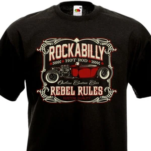 T-Shirt ROCKABILLY HOT ROD Kustom Kulture V8 Rat Fink Ford Outlaw Custom Car - Bild 1 von 2