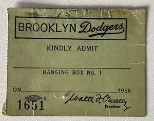 1956 Dodgers Jackie Robinson Ticket Pass Last GM/Last HR/RBI Wins Pennant Ex⚾️ - Picture 1 of 3