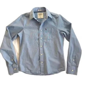 Abercrombie & Fitch Shirt Mens Medium Button Down Long Sleeve Muscle Blue A&F - Picture 1 of 11