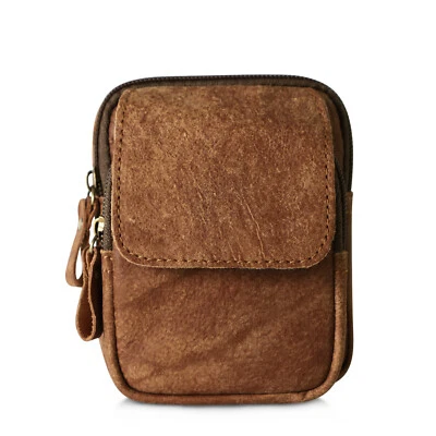 Genuine Leather Phone Belt Waist Hanging Men's Bag Retro Outdoor Leasure Wear - Image 1 of 4