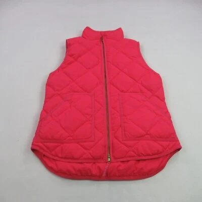 J Crew Womens XS Sleeveless Full Zip Outdoors Lightweight Pink Puffer Pockets - Image 1 of 4