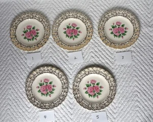 Sebring Pottery China Bouquet Gold Filigree Bread/Salad/Dinner/Platter Select - Picture 1 of 28