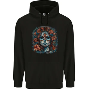 Day of the Dead Sugar Skull Girl Santa Muerte Childrens Kids Hoodie - Picture 1 of 3