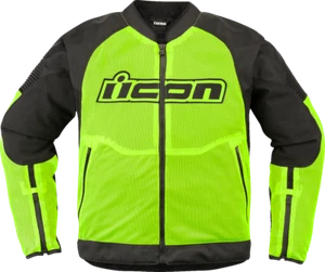 ICON Overlord3 Mesh CE Motorcycle Street Riding Jacket Hi-Viz Yellow - Picture 1 of 2