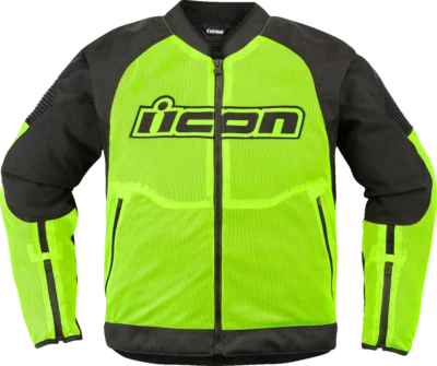 ICON Overlord3 Mesh CE Motorcycle Street Riding Jacket Hi-Viz Yellow - Image 1 of 2