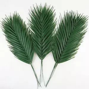 16 PCS Artificial Palm Leaves, Faux Large Palm Fronds Fake Tropical Plant Simula - Picture 1 of 12