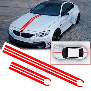 Front Hood Rear Trunk Racing Strip Car Body Vinyl Decal Sticker For BMW Series - Picture 1 of 10