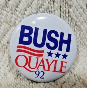 VINTAGE 1992 GEORGE BUSH DAN QUAYLE REPUBLICAN CAMPAIGN PIN BUTTON - Picture 1 of 3