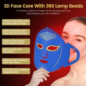ZJKC 7 Colors Blue Light Therapy for Skin Face Led Mask Phototherapy Blemishes - Picture 1 of 8
