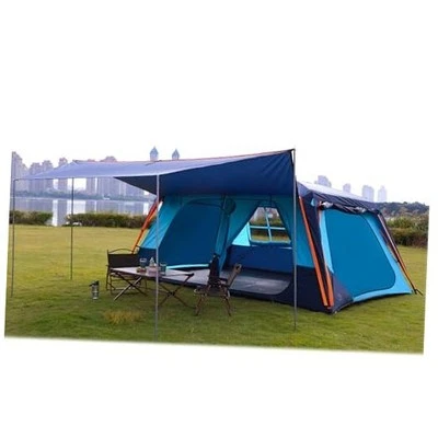  Tienda extra grande 12 personas (A), toldo carpas cabina familiar, 2 habitaciones, 3 azul oscuro Foto 1 de 4