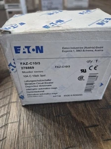 New EATON FAZ-C10/3 Circuit Breaker "USA SELLER" - Picture 1 of 3