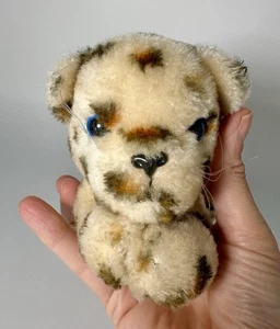 Rare Dakin  Cheetah Mini Plush Blue Eyes Vintage 1981 Ground Nutshells Stuffed - Picture 1 of 10