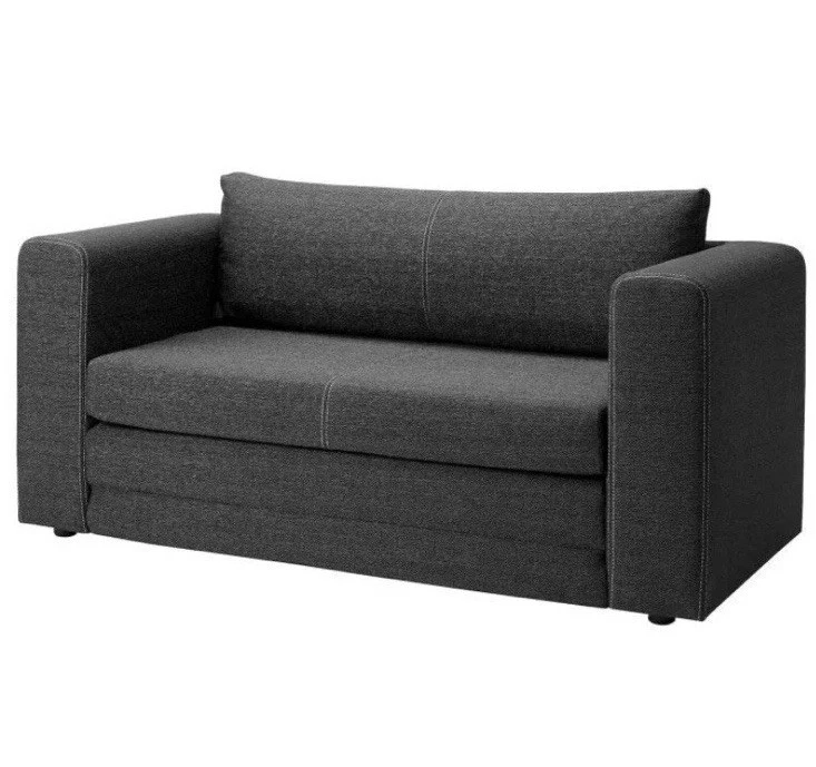 IKEA Sofa 2er Dunkelgrau mit Schlaffunktion 150cm Stoffbezug - Bild 1 von 3