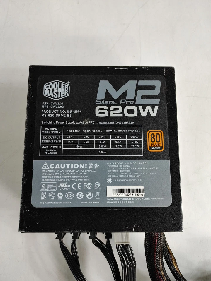 Cooler Master Silent Pro M2 620 W 24 Pin ATX Power Supply RS-620-SPM2 - Image 1 of 4