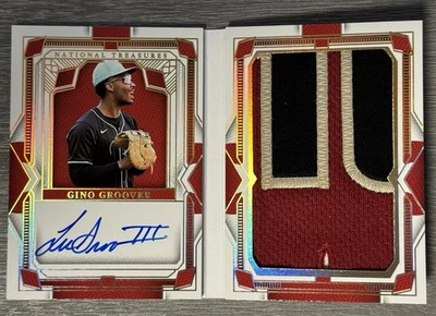 🔥GINO GROOVER 2024 Panini National Treasures Jumbo Patch Auto Booklet SP /10!🔥 - Image 1 of 3