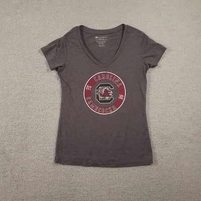 South Carolina Gamecocks Shirt Womens Medium Gray NCAA Football V Neck Graphic - Image 1 of 4